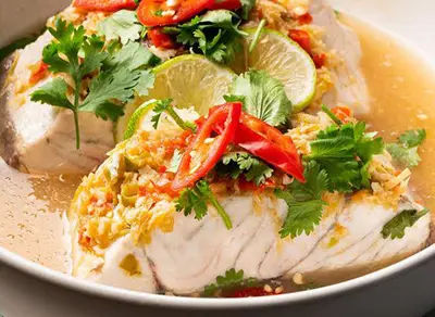 Steamed Fish with Chili Garlic Sauce